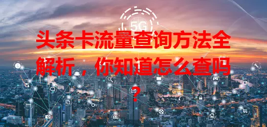头条卡流量查询方法全解析,你知道怎么查吗?