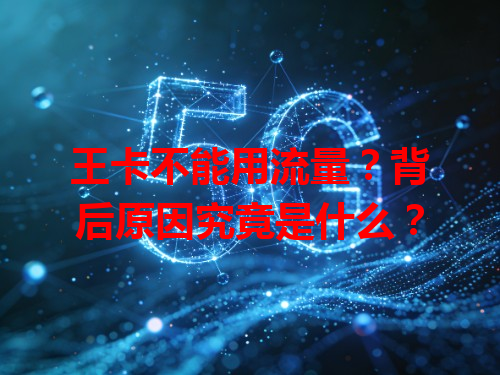王卡不能用流量？背后原因究竟是什么？