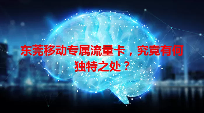 东莞移动专属流量卡,究竟有何独特之处?