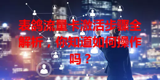 表鸽流量卡激活步骤全解析,你知道如何操作吗?