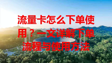 流量卡怎么下单使用?一文详解下单流程与使用方法
