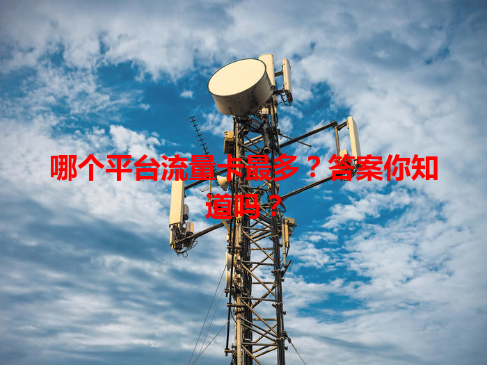 哪个平台流量卡最多？答案你知道吗？