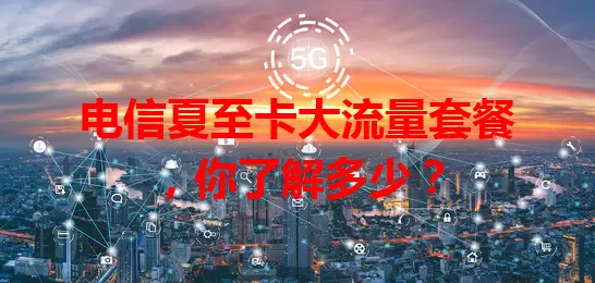 电信夏至卡大流量套餐,你了解多少?