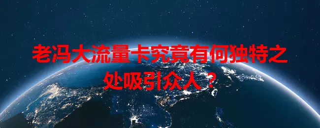 老冯大流量卡究竟有何独特之处吸引众人?