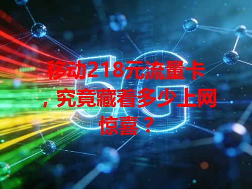 移动218元流量卡，究竟藏着多少上网惊喜？