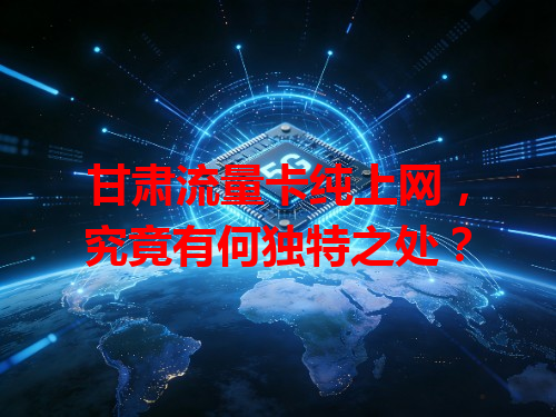 甘肃流量卡纯上网，究竟有何独特之处？