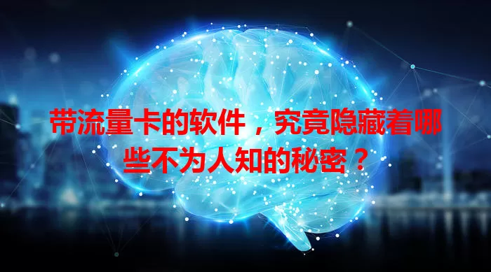 带流量卡的软件,究竟隐藏着哪些不为人知的秘密?