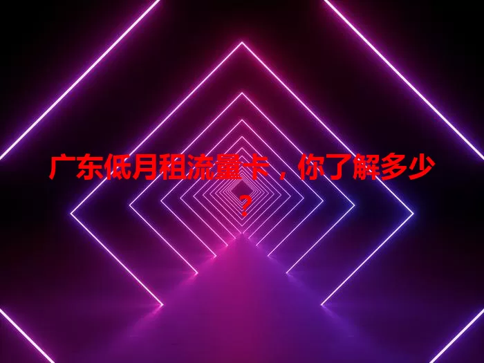 广东低月租流量卡,你了解多少?