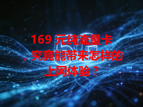 169 元纯流量卡，究竟能带来怎样的上网体验？