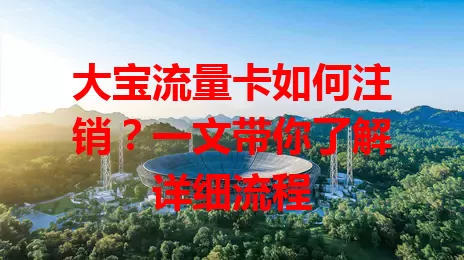 大宝流量卡如何注销?一文带你了解详细流程