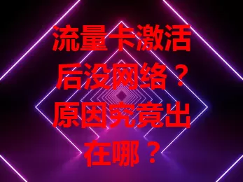 流量卡激活后没网络?原因究竟出在哪?