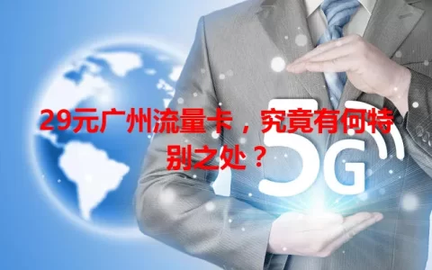 29元广州流量卡，究竟有何特别之处？