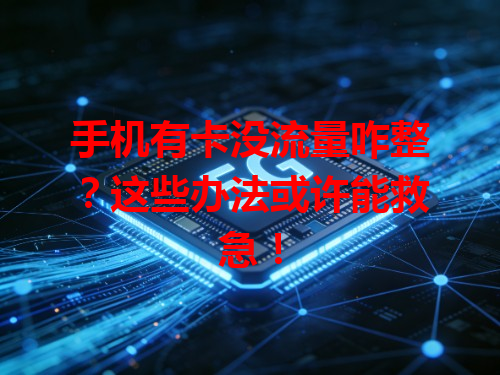 手机有卡没流量咋整？这些办法或许能救急！