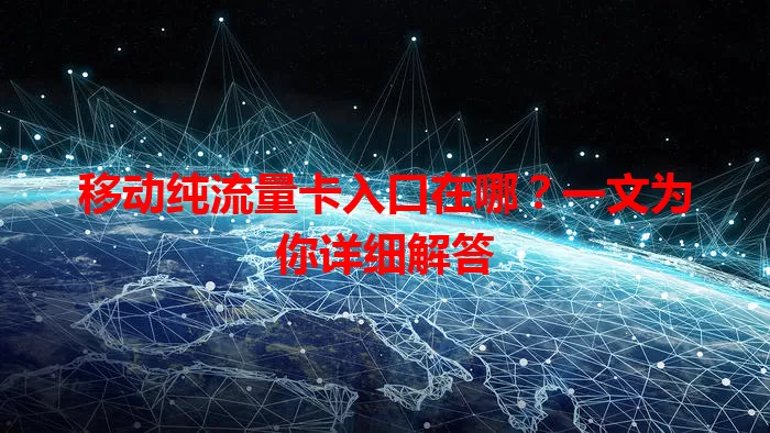 移动纯流量卡入口在哪？一文为你详细解答