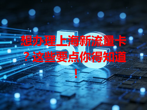 想办理上海新流量卡？这些要点你得知道！