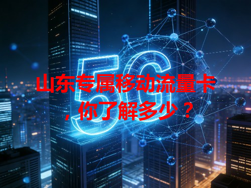 山东专属移动流量卡，你了解多少？
