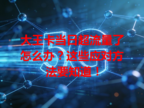 大王卡当日超流量了怎么办？这些应对方法要知道！