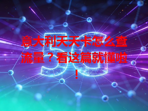意大利天天卡怎么查流量？看这篇就懂啦！