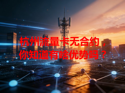 杭州流量卡无合约，你知道有啥优势吗？