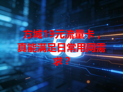 方城19元流量卡，真能满足日常用网需求？