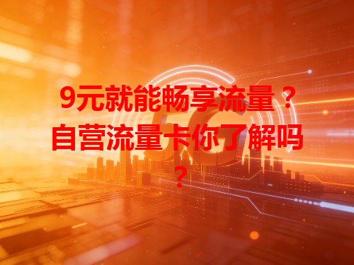 9元就能畅享流量？自营流量卡你了解吗？