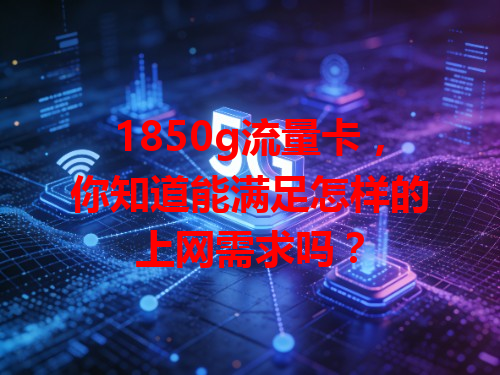 1850g流量卡，你知道能满足怎样的上网需求吗？