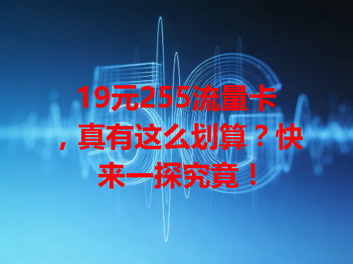 19元255流量卡，真有这么划算？快来一探究竟！