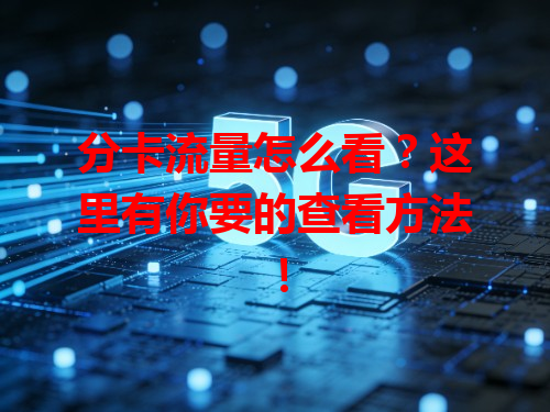 分卡流量怎么看？这里有你要的查看方法！