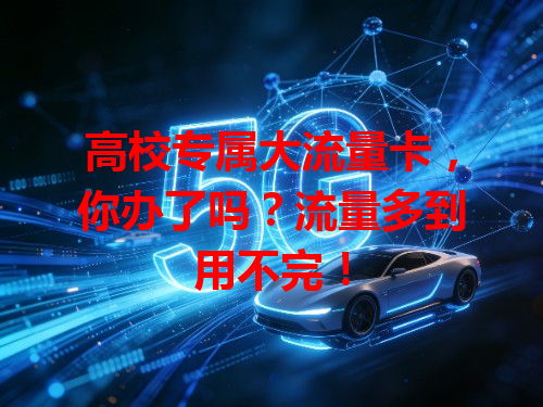 高校专属大流量卡，你办了吗？流量多到用不完！