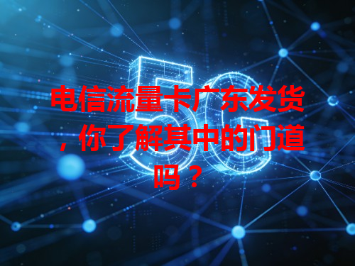 电信流量卡广东发货，你了解其中的门道吗？