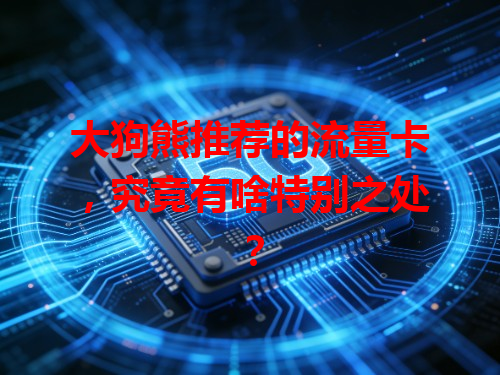 大狗熊推荐的流量卡，究竟有啥特别之处？