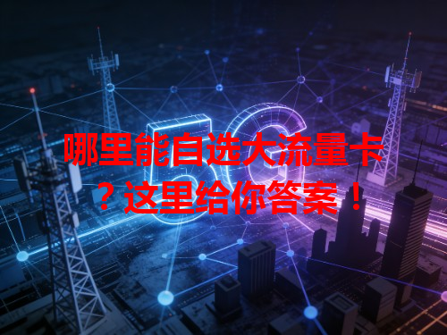 哪里能自选大流量卡？这里给你答案！