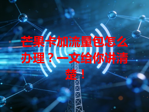 芒果卡加流量包怎么办理?一文给你讲清楚!