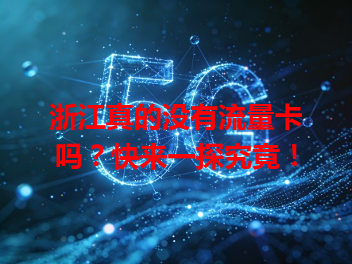 浙江真的没有流量卡吗？快来一探究竟！