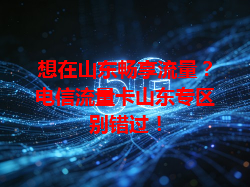 想在山东畅享流量？电信流量卡山东专区别错过！