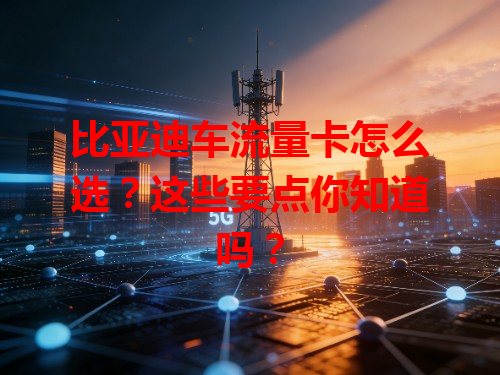 比亚迪车流量卡怎么选？这些要点你知道吗？