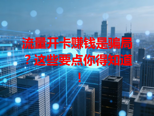 流量开卡赚钱是骗局？这些要点你得知道！