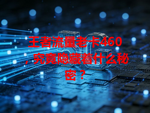 王者流量老卡460，究竟隐藏着什么秘密？