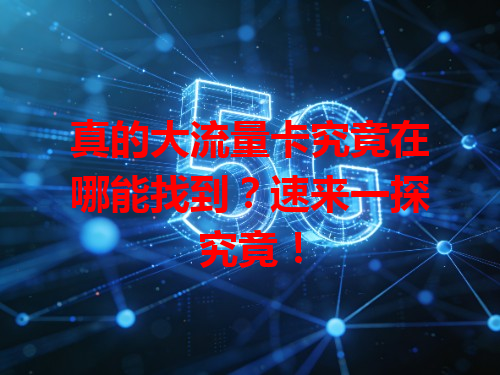 真的大流量卡究竟在哪能找到？速来一探究竟！