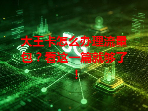 大王卡怎么办理流量包？看这一篇就够了！