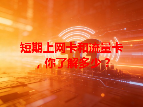 短期上网卡和流量卡，你了解多少？
