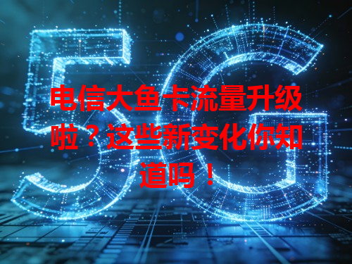 电信大鱼卡流量升级啦？这些新变化你知道吗！