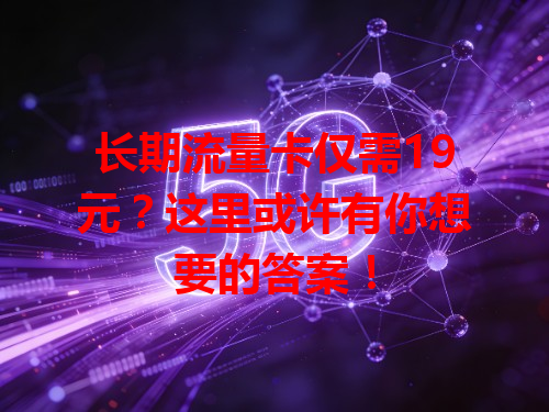 长期流量卡仅需19元？这里或许有你想要的答案！