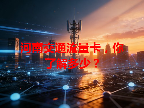 河南交通流量卡，你了解多少？