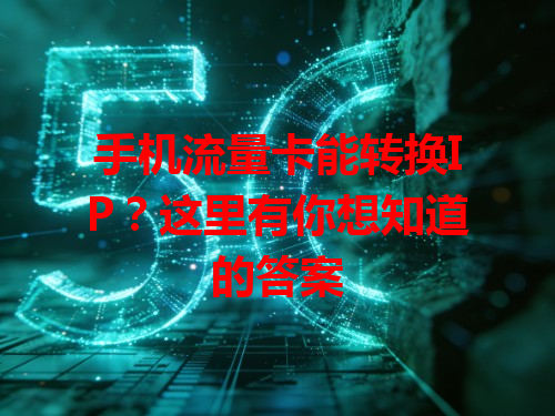 手机流量卡能转换IP？这里有你想知道的答案