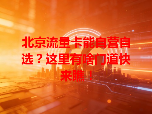 北京流量卡能自营自选？这里有啥门道快来瞧！