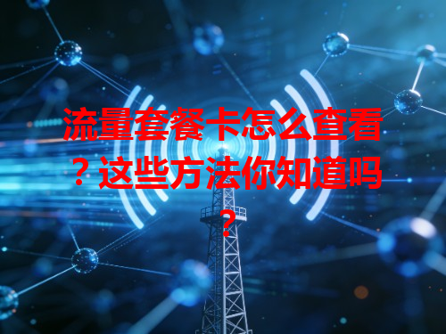 流量套餐卡怎么查看？这些方法你知道吗？