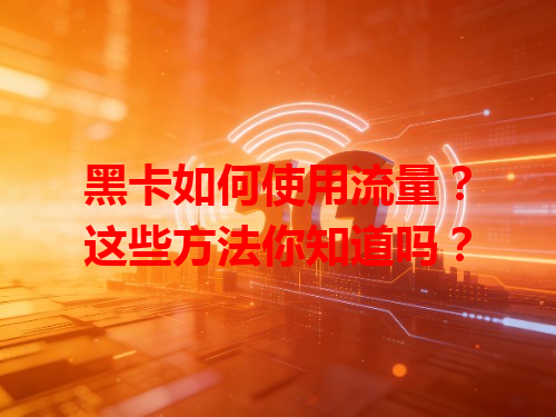 黑卡如何使用流量？这些方法你知道吗？
