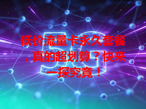 低价流量卡永久套餐，真的超划算？快来一探究竟！