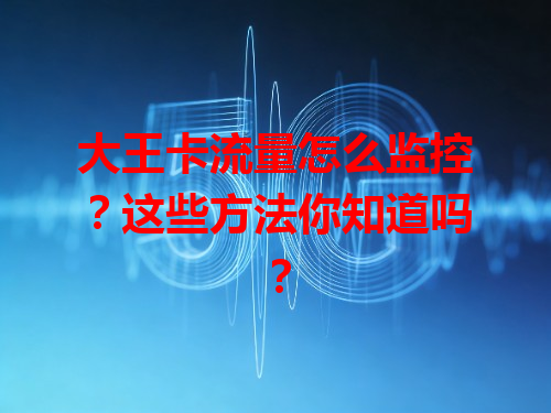 大王卡流量怎么监控？这些方法你知道吗？
